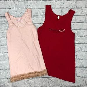 💰Bundle 3/$30 Victoria’s Secret Skinny Girl Tank top bundle Small Pink Red Set 2